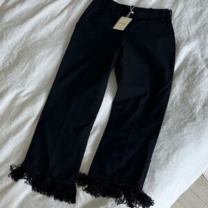 Elegant Black Fringed Pantsuit